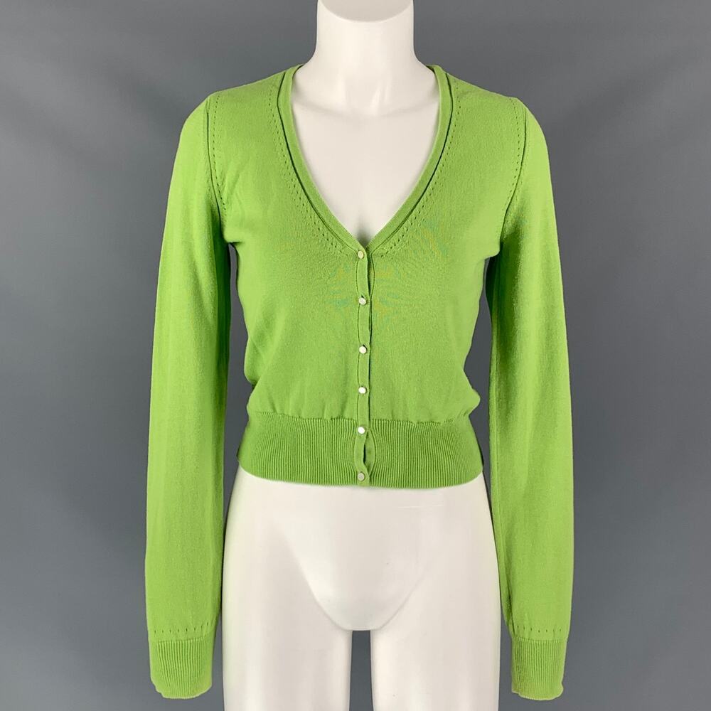 LENA HOSCHEK Size XS Chartreuse Cardigan